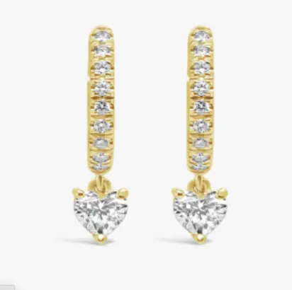 [JOYARE23781] Aretes candongas Bauer oro amarillo 18K y diamantes