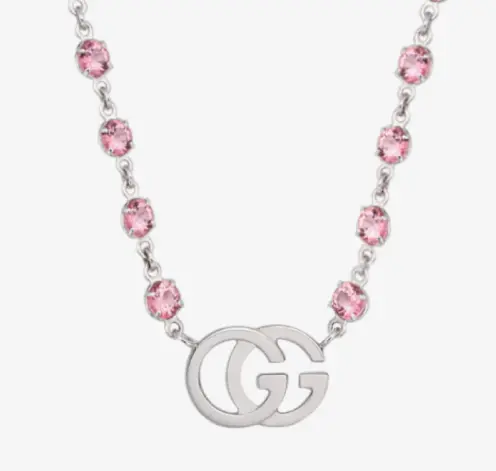 [JOYCOL15915] Collar Gucci GG Running oro amarillo 18K y topacio