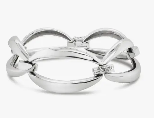 [JOYPUL04974] Pulsera óvalos navette XL y eslabones con diamantes – oro blanco Bauer